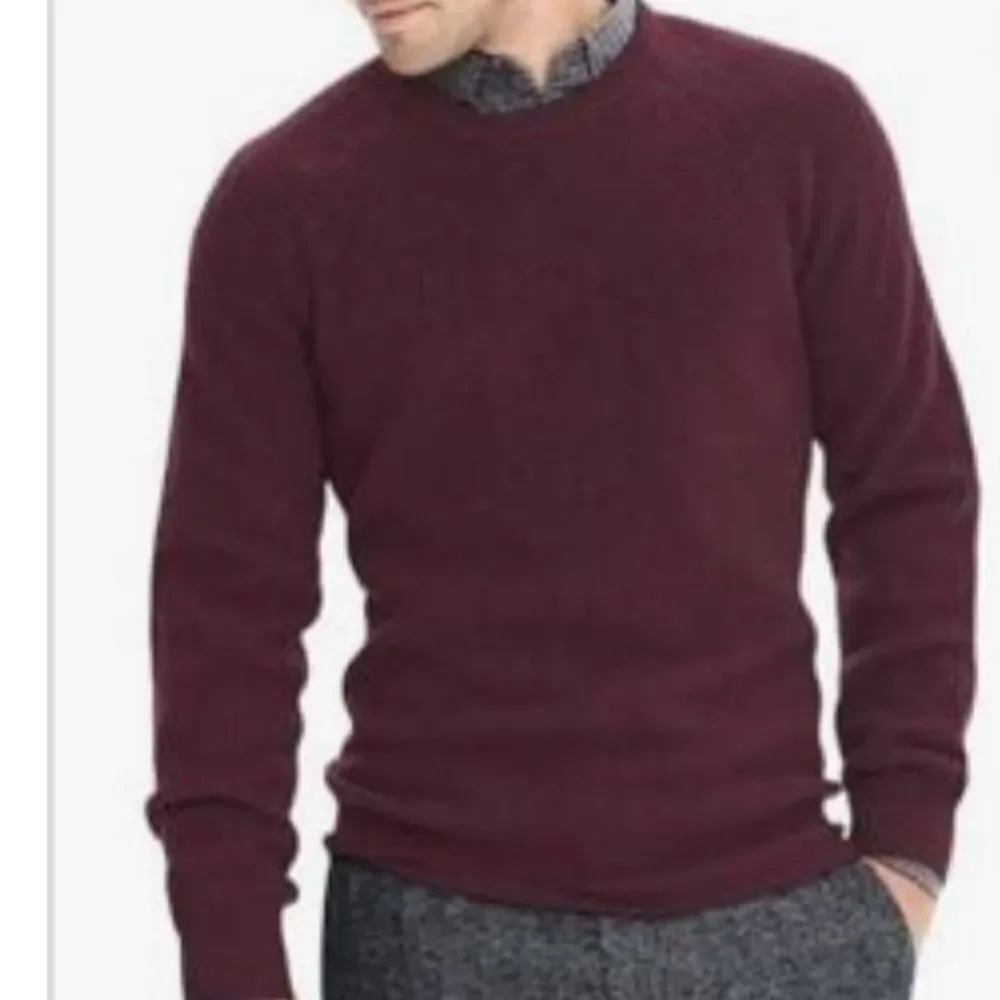 BANANA REPUBLIC Baruffa Mens Sweater Italian Merino Wool Burgundy‎ Pullover XL